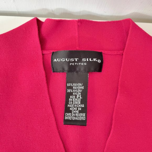 August Silk Petites Fushia Knit Top Size PL - Picture 2 of 4